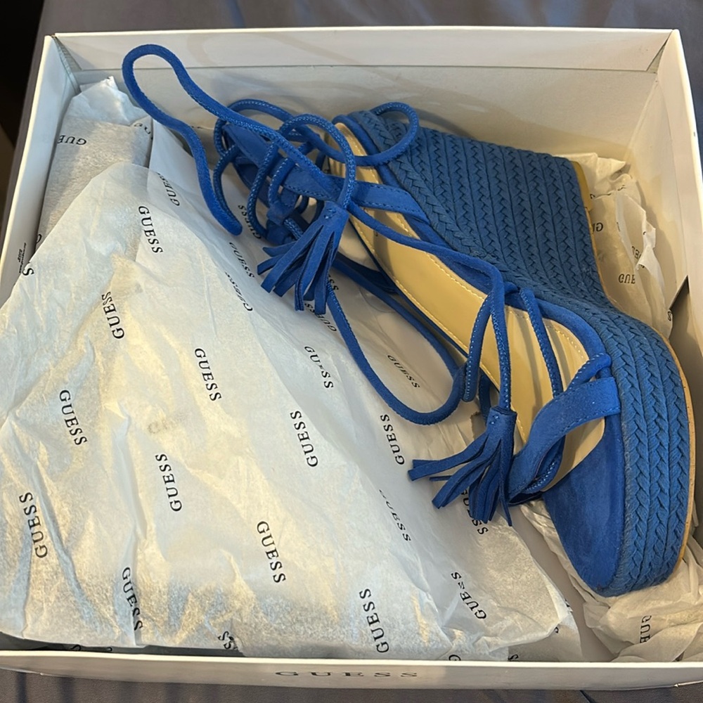 Guess Tie Up Blue Wedges- Helena 2